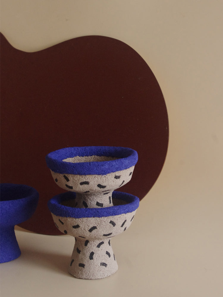 Hand-Painted Rustic Ceramic Candle Holder