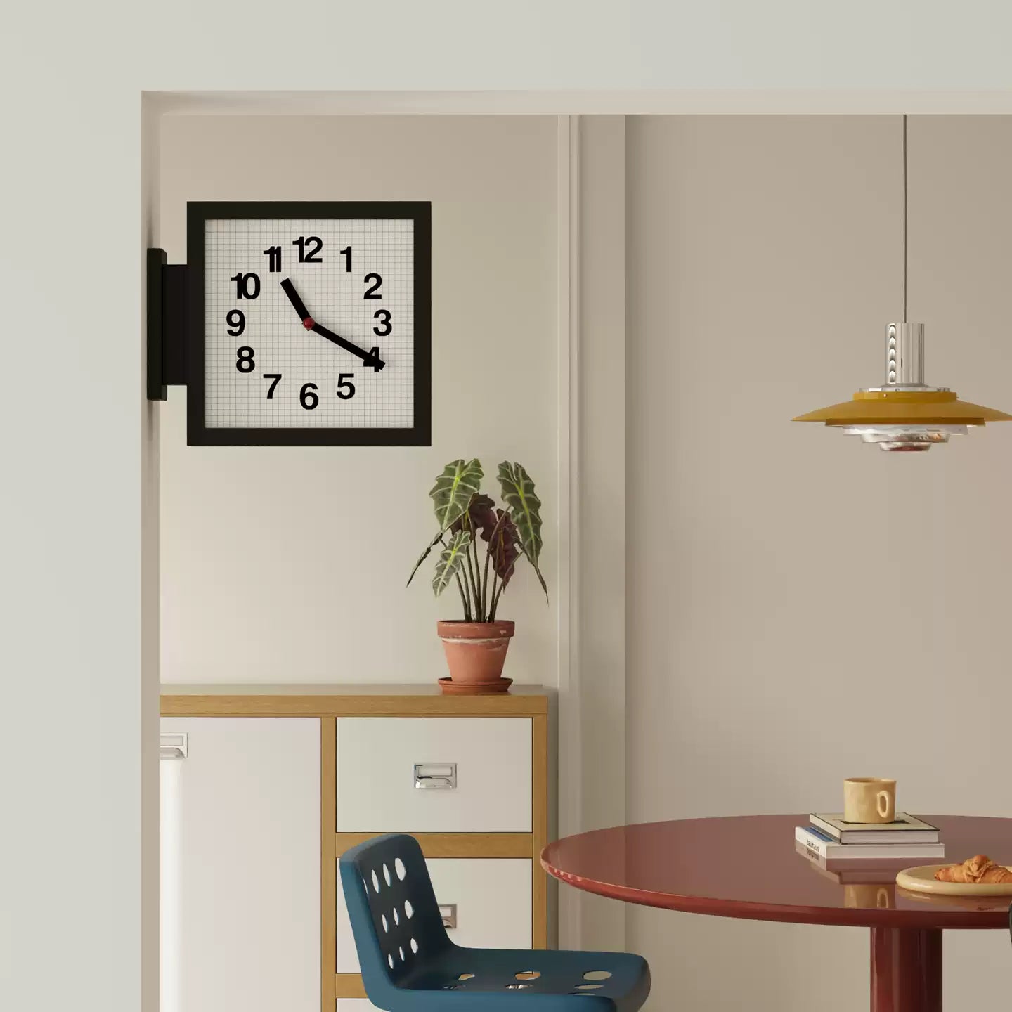 Square View Double-Sided Clock