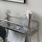 Stainless Steel Bar Cart with Wheels