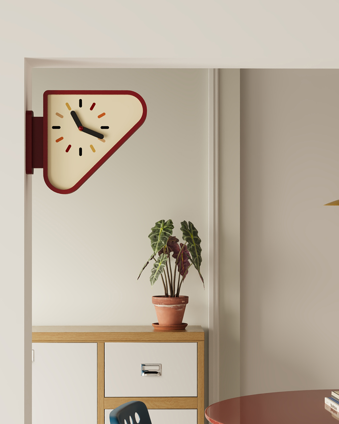 Triangle Corner View Clock