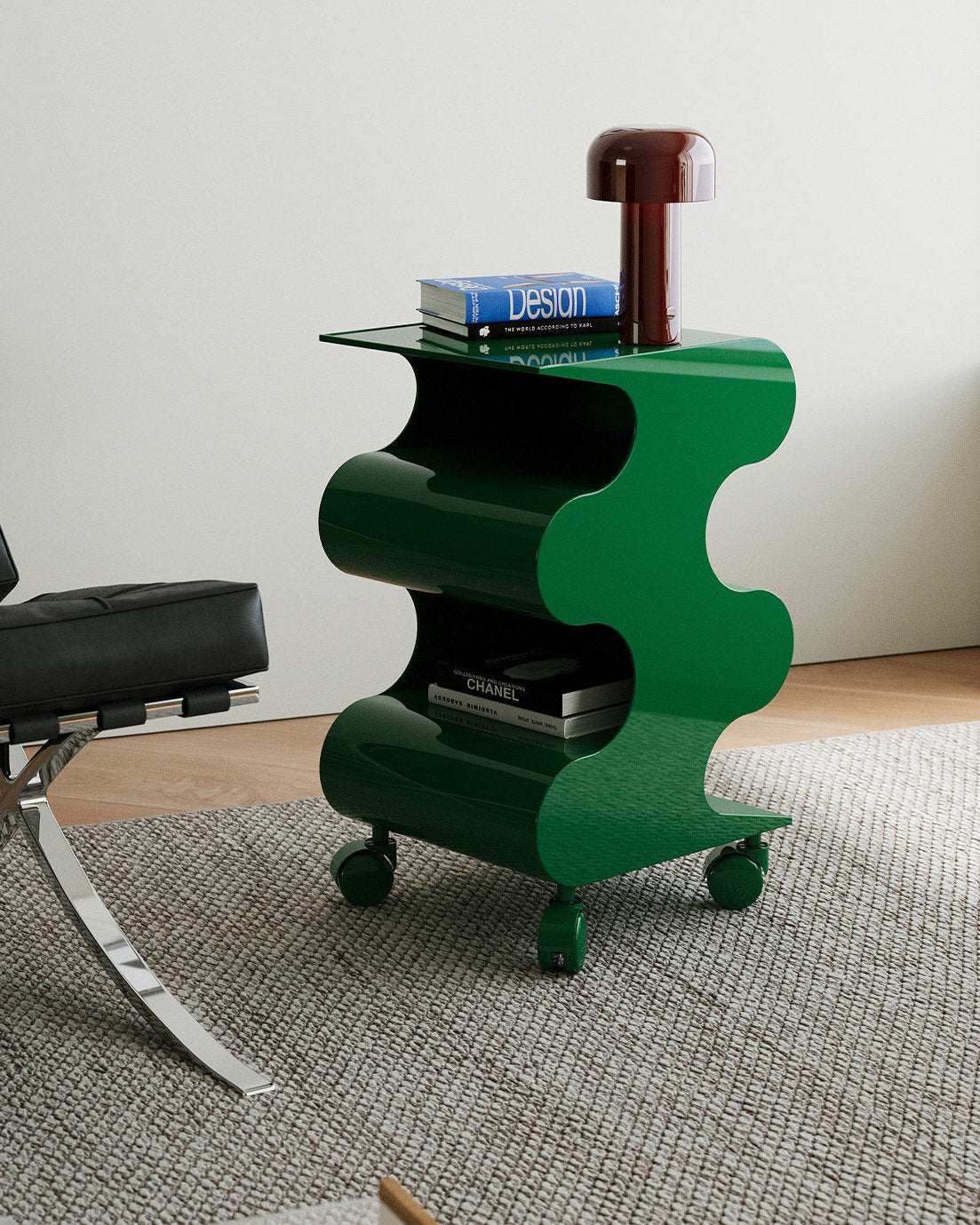Modern Curved Rolling Cart