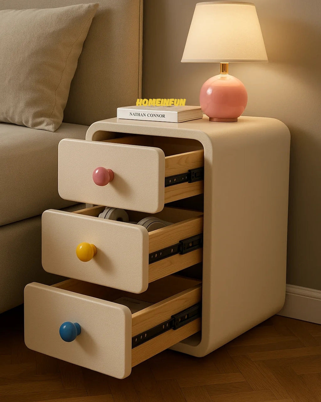 Playful Bedside Narrow Cabinet
