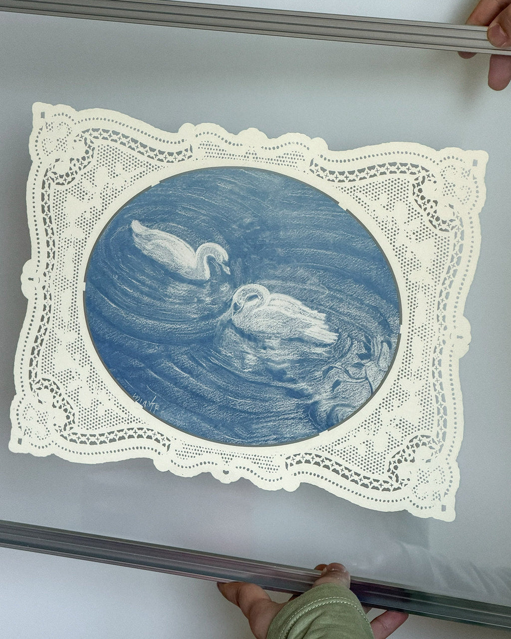 Vintage Lace Glass Wall Art