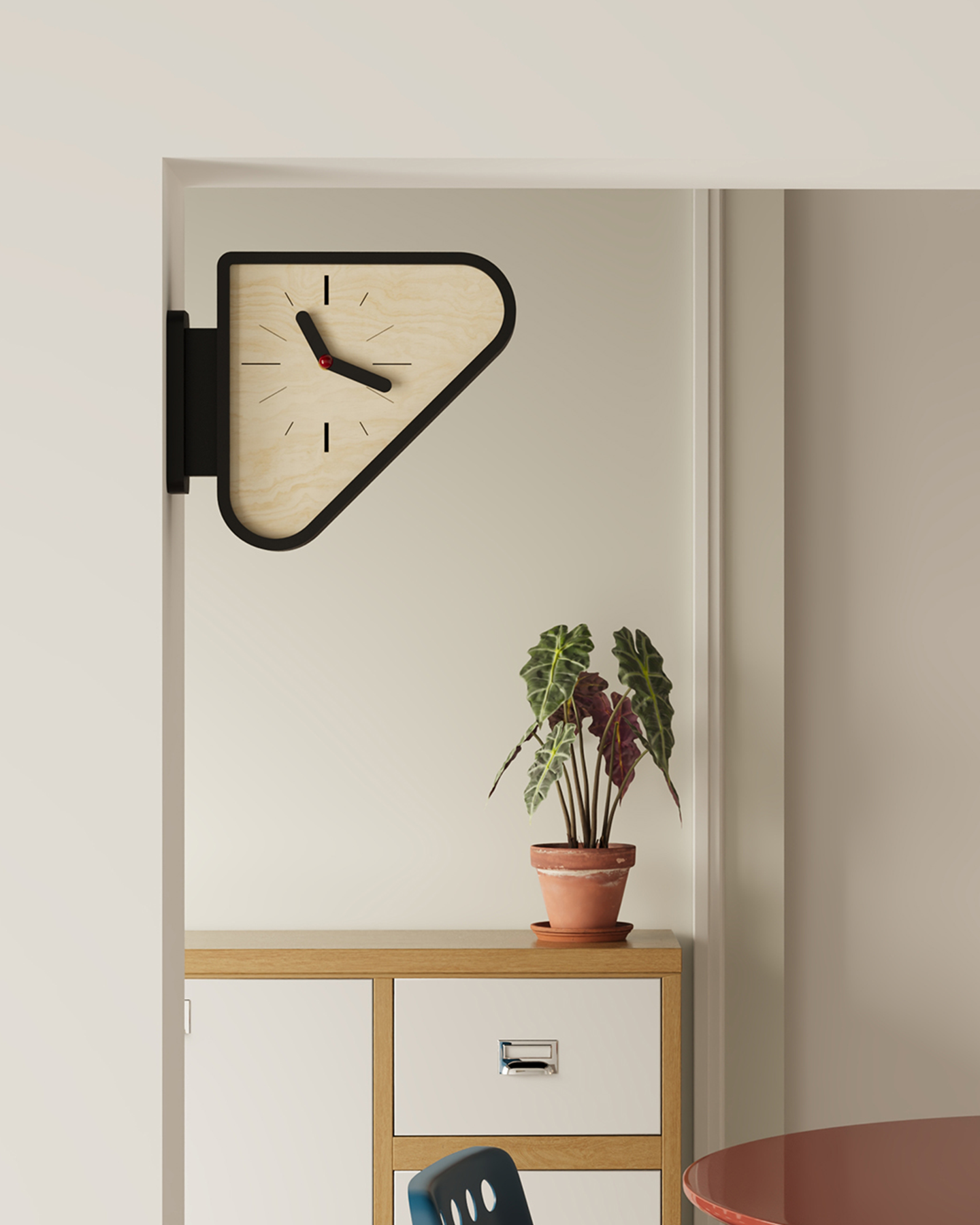 Triangle Corner View Clock