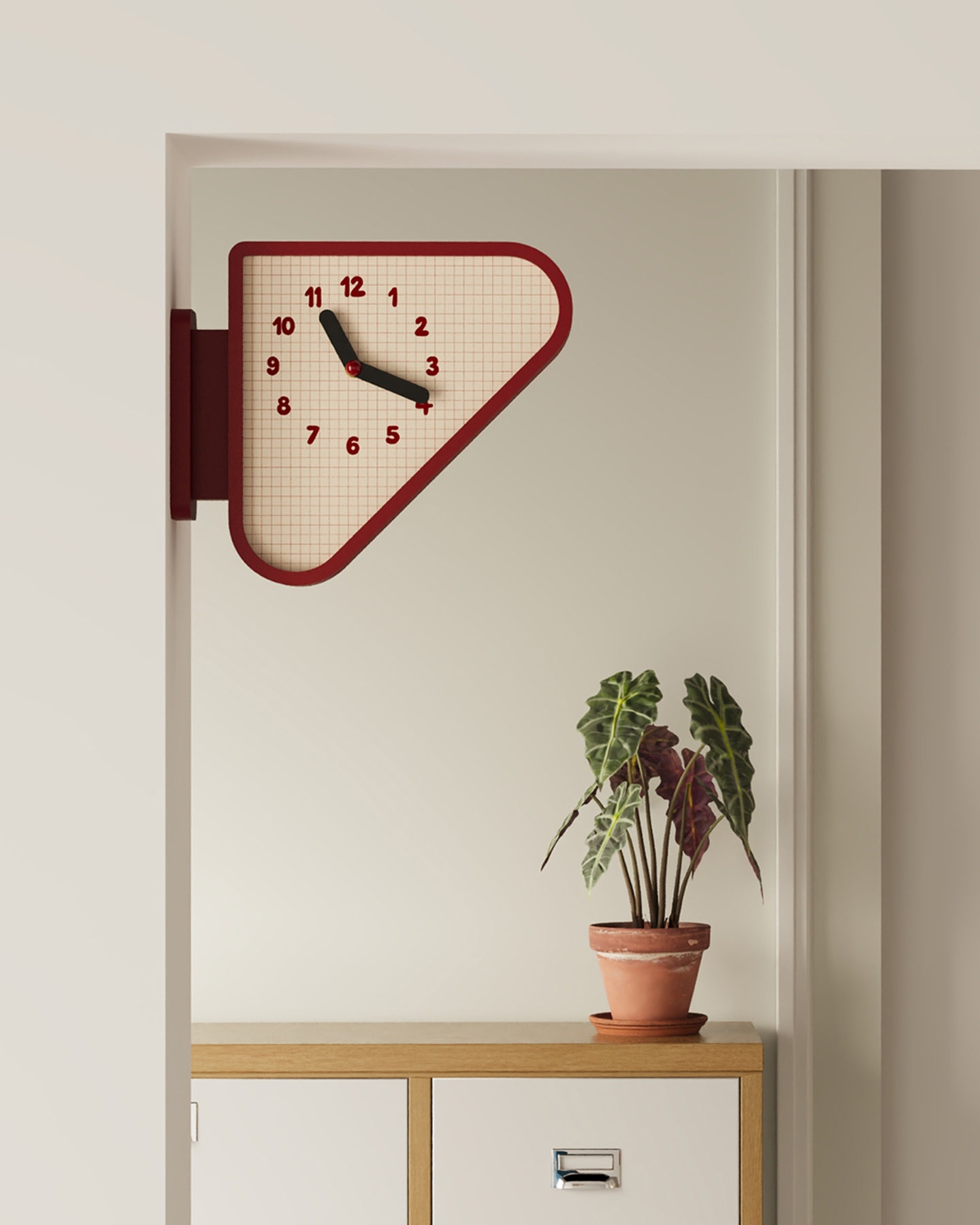 Triangle Corner View Clock