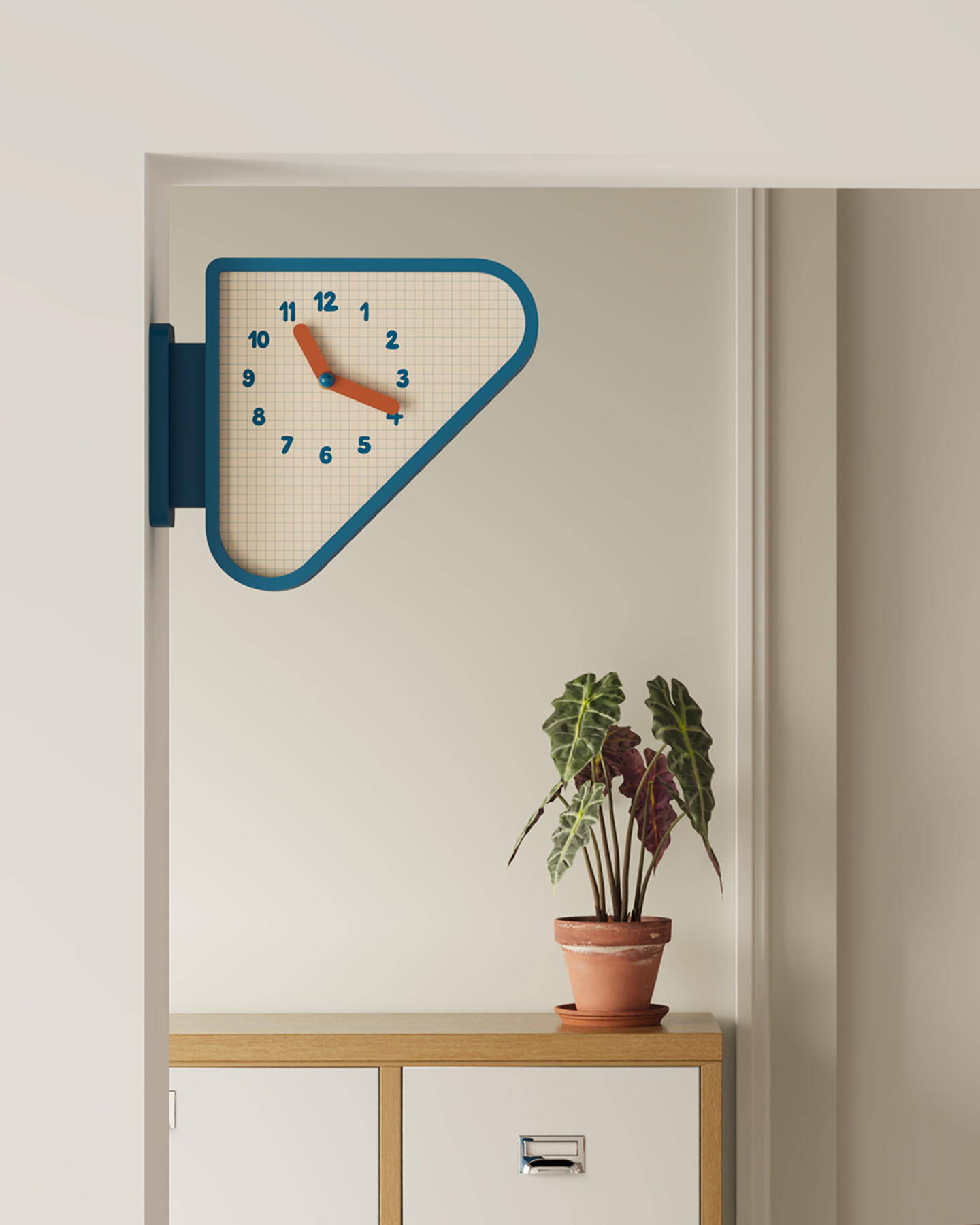 Triangle Corner View Clock