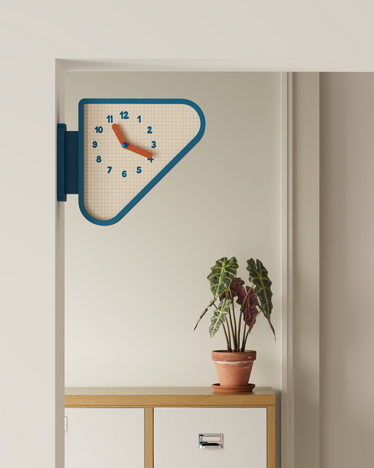 Triangle Corner View Clock