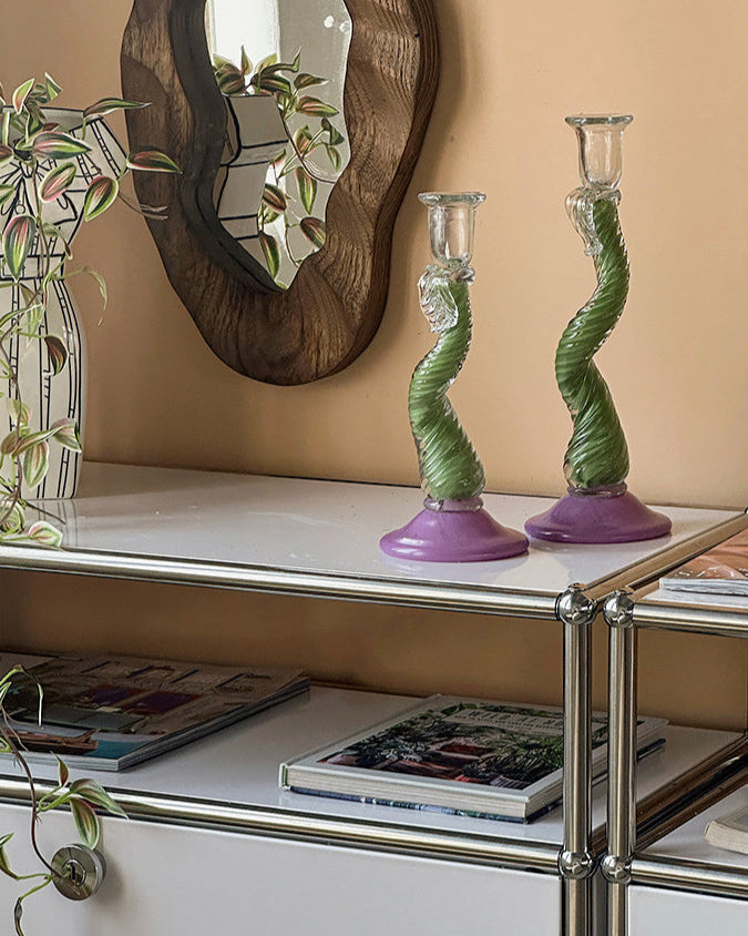 Vintage Iridescent Candle Holder