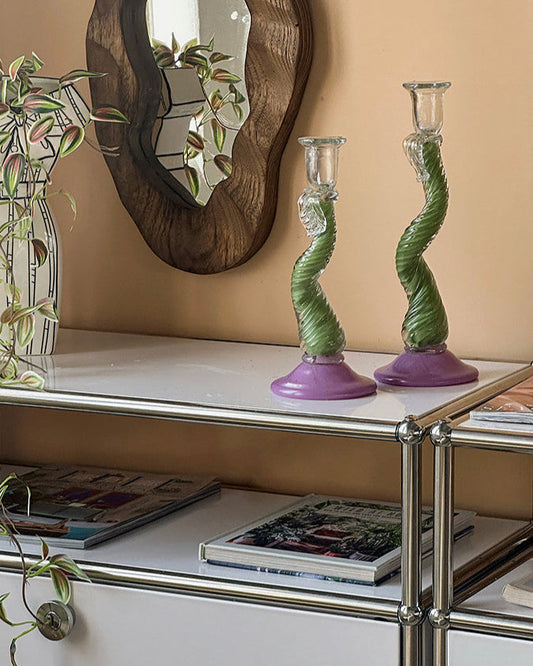 Vintage Iridescent Candle Holder