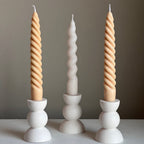Round Jesmonite Candlestick Holder: Minimalist Table Decor