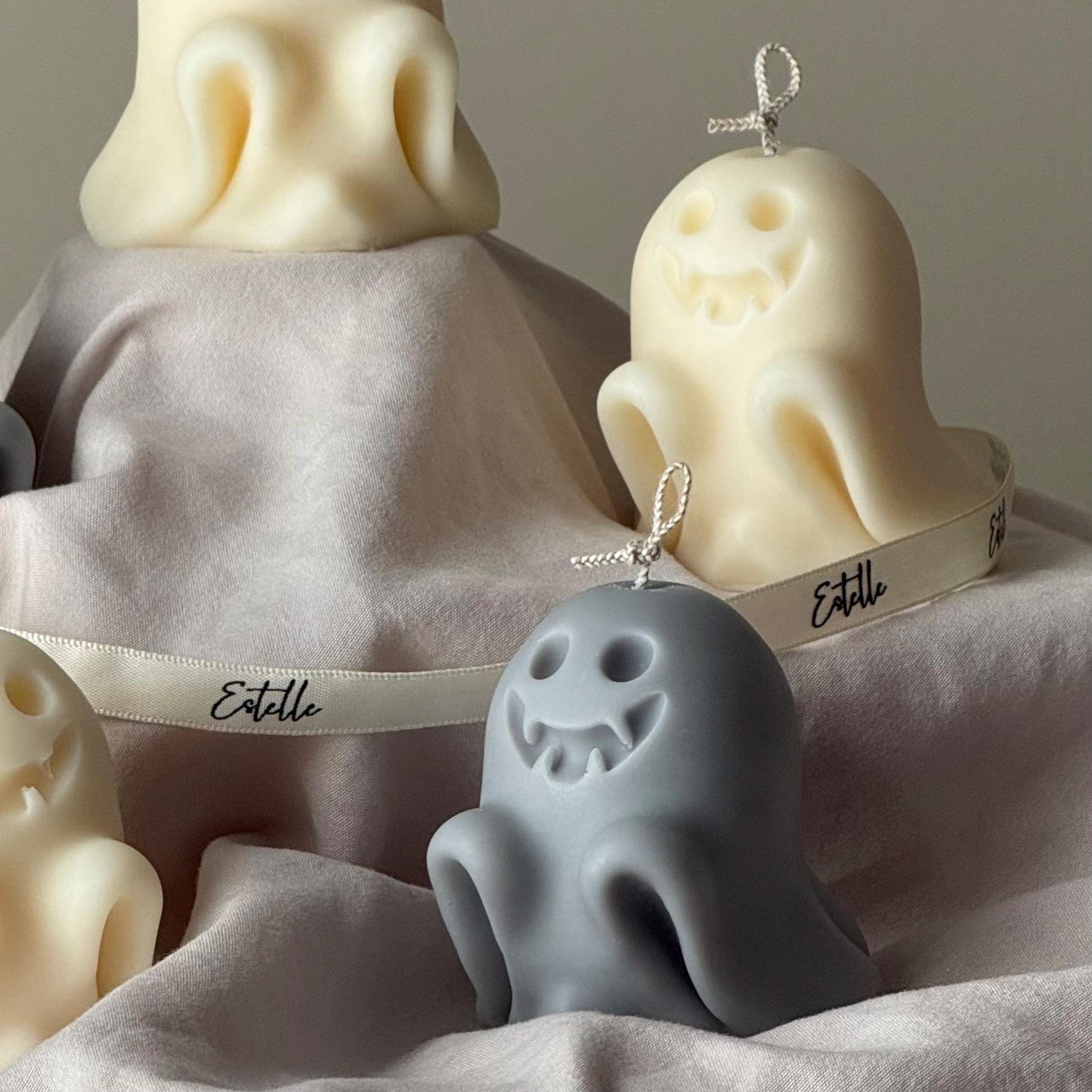 Handmade Ghost Soy Candle: Halloween Decor