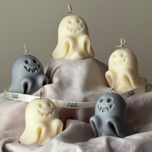 Handmade Ghost Soy Candle: Halloween Decor