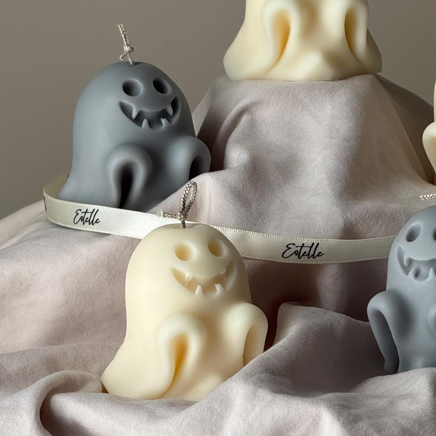 Handmade Ghost Soy Candle: Halloween Decor