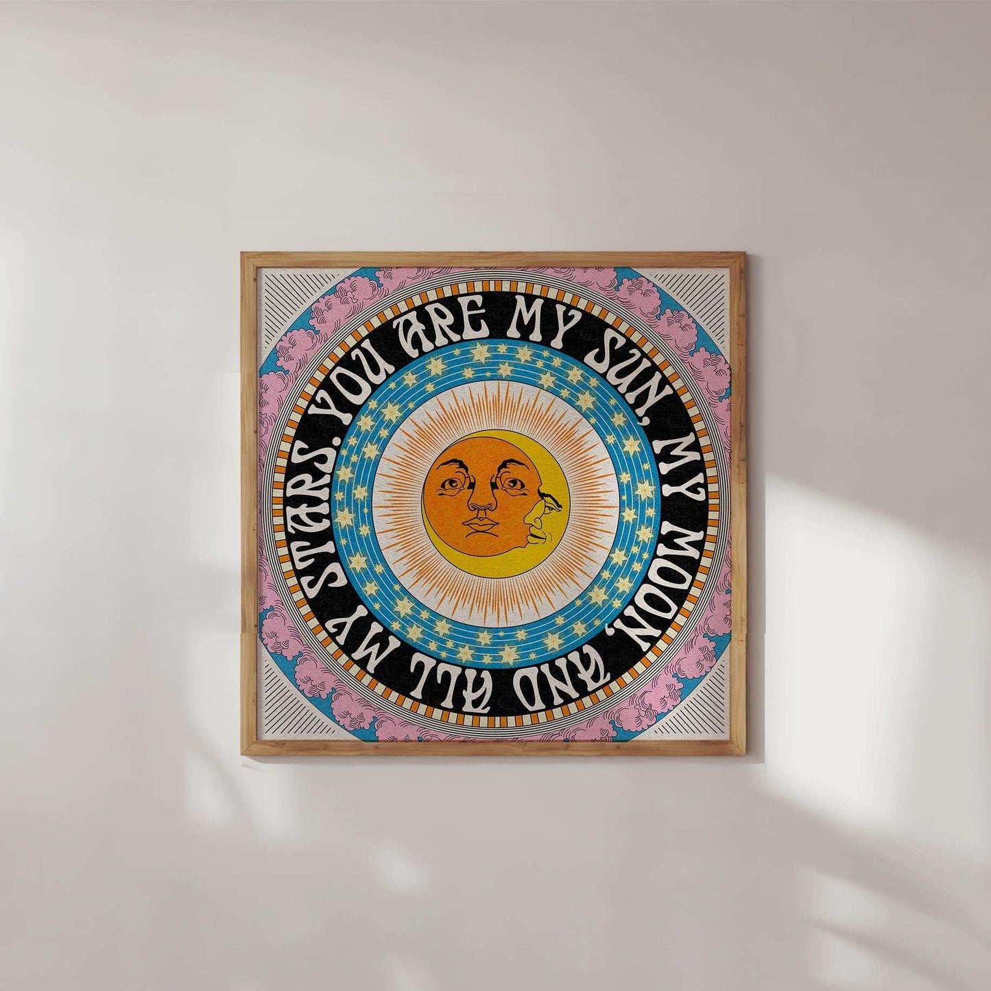 My Sun, Moon and Stars Celestial Square Art Print