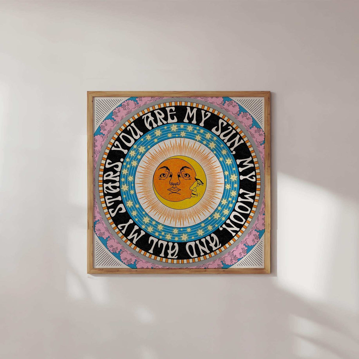 My Sun, Moon and Stars Celestial Square Art Print