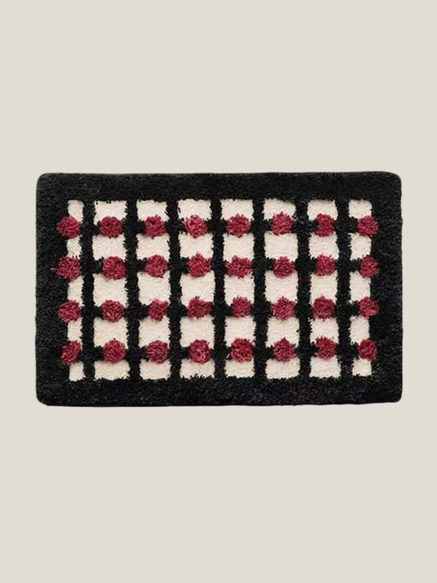 Retro Dotted Bath Rug, Ultra Soft, Absorbent & Anti-slip