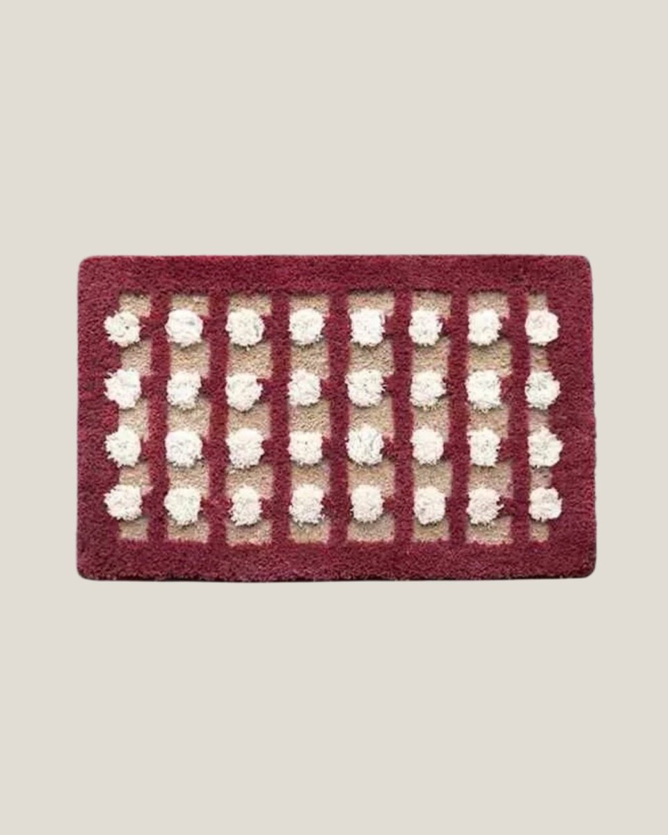 Retro Dotted Bath Rug, Ultra Soft, Absorbent & Anti-slip